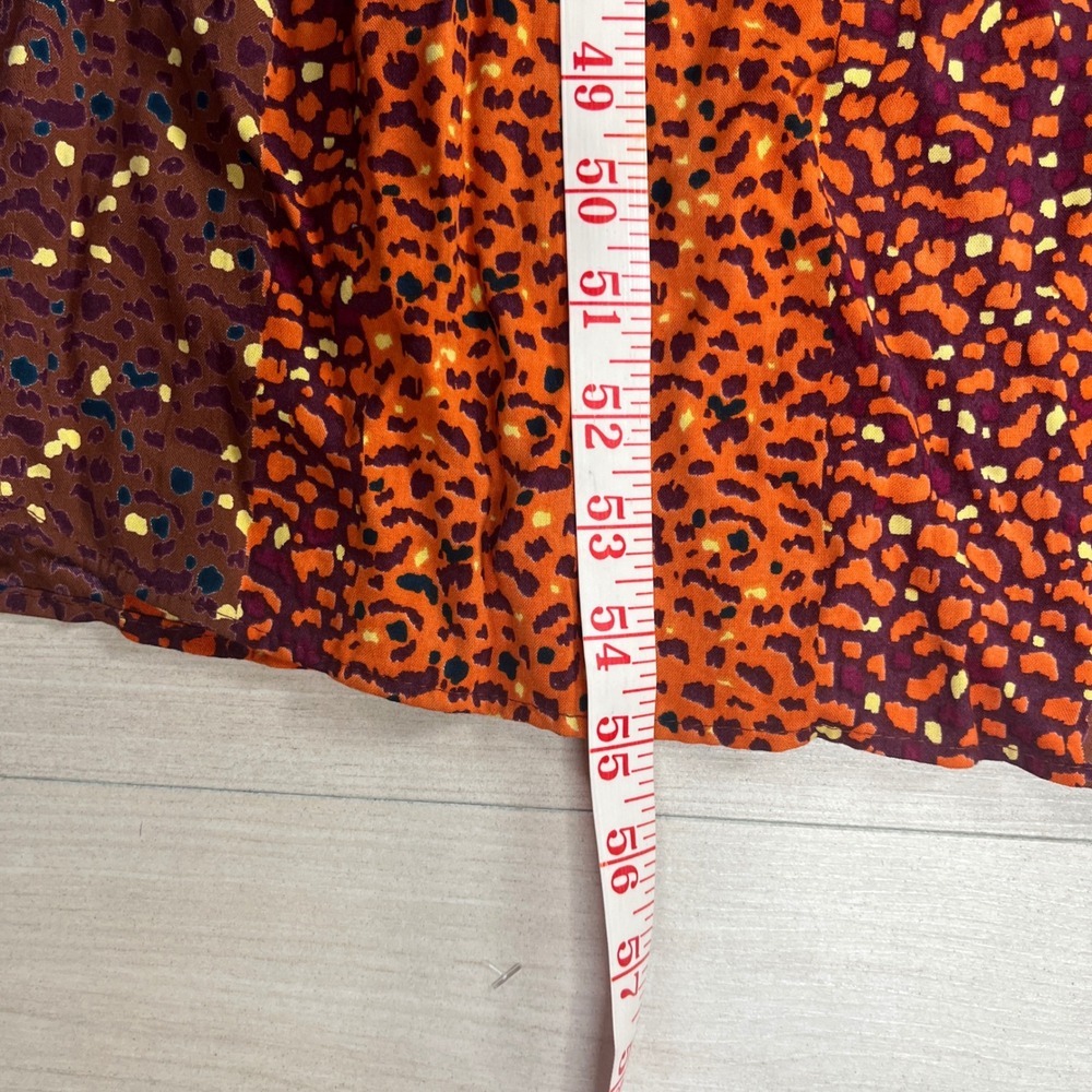 Angie Women Orange Brown Leopard Print Twist Front Smocked Maxi Dress Size M - Picture 6 of 10